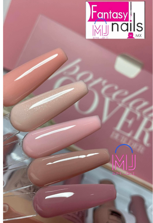 coleccion de gel builder  porcelain cover Fantasy nails